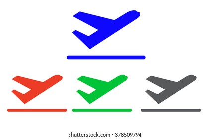 Plane icons colored set on white background vector illustration 