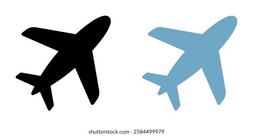 Plane icons pack in black and colored version