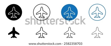 Plane icons pack vectors for app and web ui designs