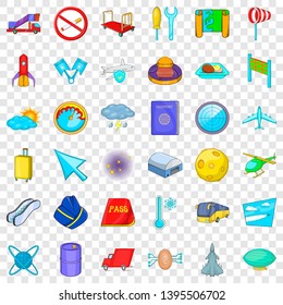 Plane icons set. Cartoon style of 36 plane vector icons for web for any design