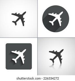 Plane icons. Set elements for design. Vector illustration.