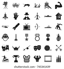Plane icons set. Simple style of 36 plane vector icons for web isolated on white background