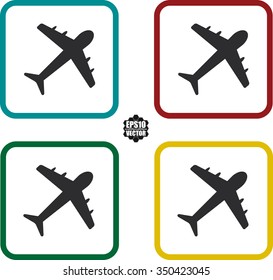 Plane icons set, vector illustration.