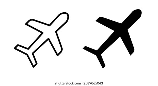 Plane icons thin line illustrations designs