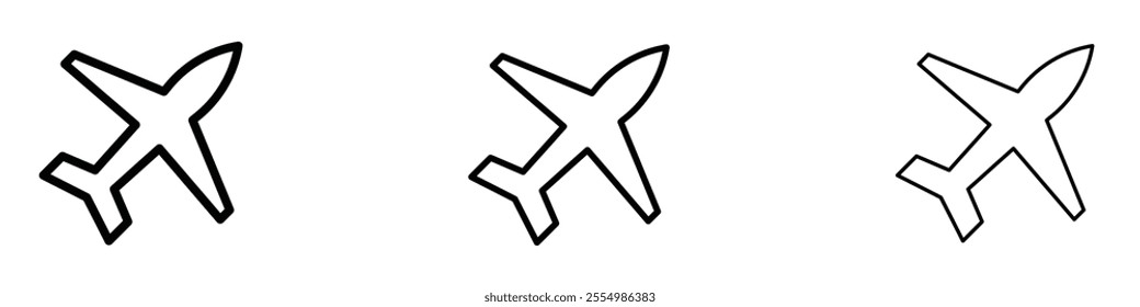 Plane icons in tree different stroke sizes