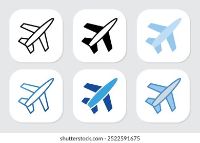 plane icons with various design styles