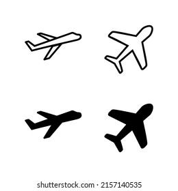 Plane icons vector. Airplane sign and symbol. Flight transport symbol. Travel sign. aeroplane