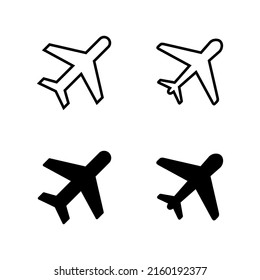 Plane icons vector. Airplane sign and symbol. Flight transport symbol. Travel sign. aeroplane