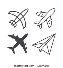 Plane Icons Vector Set