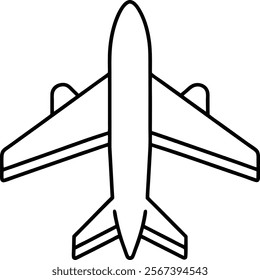 plane, illustration line art Pro Vector