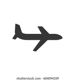Plane illustration silhouette on the white background. Vector illustration