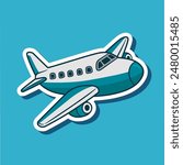 Plane illustration. Vector sticker. Comic art isolated