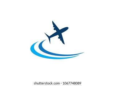 plane ilustration logo vector icon template
