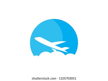 plane ilustration logo vector icon template