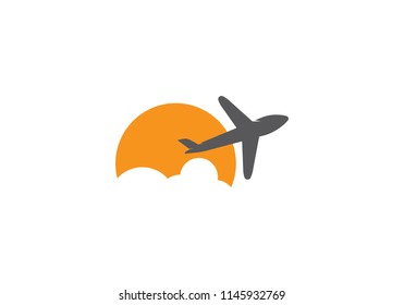 plane ilustration logo vector icon template