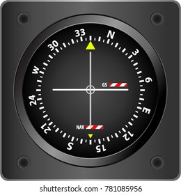 Plane instrument gs navigation indicator on a white background