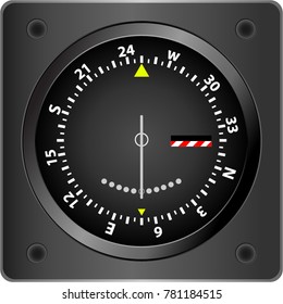 Plane instrument navigation part indicator on a white background