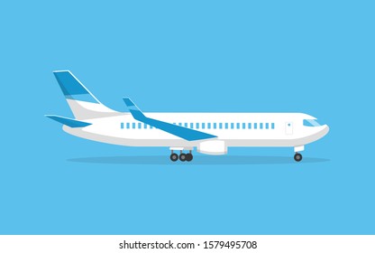 The plane is, side view. Vector illustration cartoon style.