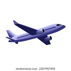 Plane isolated. Flying plane 3d illustration. Picture for children.