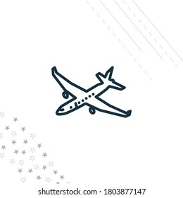 plane isolated line icon for web and mobile