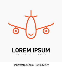 plane isolated minimal icon. aircraft graph line vector icon for websites and mobile minimalistic flat design.