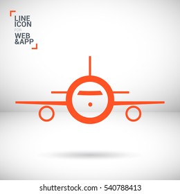 plane isolated minimal icon. aircraft graph line vector icon for websites and mobile minimalistic flat design.
