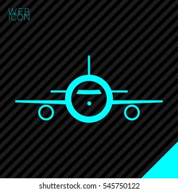 plane isolated minimal icon. aircraft graph line vector icon for websites and mobile minimalistic flat design.