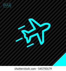 plane isolated minimal icon. aircraft graph line vector icon for websites and mobile minimalistic flat design.