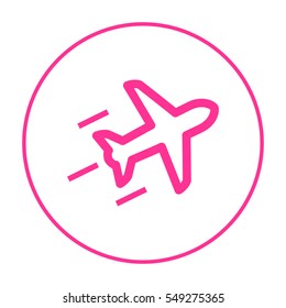 plane isolated minimal icon. aircraft graph line vector icon for websites and mobile minimalistic flat design.