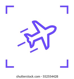 plane isolated minimal icon. aircraft graph line vector icon for websites and mobile minimalistic flat design.