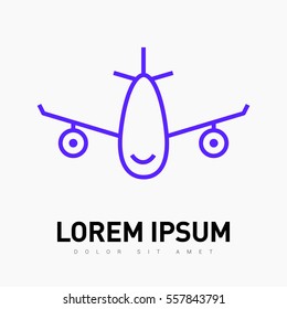 plane isolated minimal icon. aircraft graph line vector icon for websites and mobile minimalistic flat design.