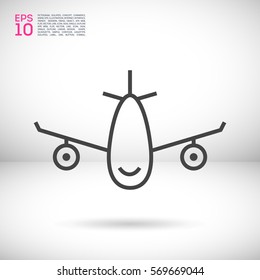 plane isolated minimal icon. aircraft graph line vector icon for websites and mobile minimalistic flat design.