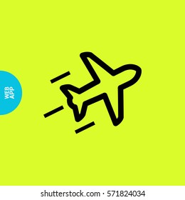 plane isolated minimal icon. aircraft graph line vector icon for websites and mobile minimalistic flat design.