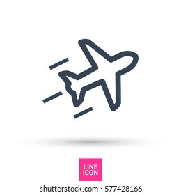 plane isolated minimal icon. aircraft graph line vector icon for websites and mobile minimalistic flat design.