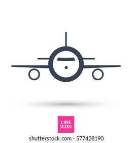 plane isolated minimal icon. aircraft graph line vector icon for websites and mobile minimalistic flat design.