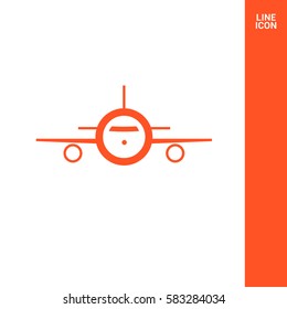 plane isolated minimal icon. aircraft graph line vector icon for websites and mobile minimalistic flat design.
