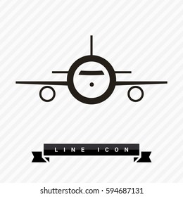 plane isolated minimal icon. aircraft graph line vector icon for websites and mobile minimalistic flat design.