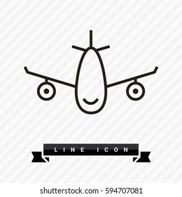 plane isolated minimal icon. aircraft graph line vector icon for websites and mobile minimalistic flat design.