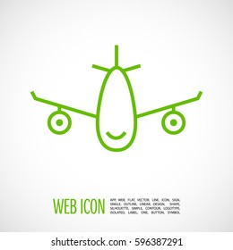 plane isolated minimal icon. aircraft graph line vector icon for websites and mobile minimalistic flat design.