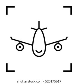 plane isolated minimal icon. plane graph line vector icon for websites and mobile minimalistic flat design.