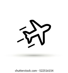 plane isolated minimal icon. plane graph line vector icon for websites and mobile minimalistic flat design.