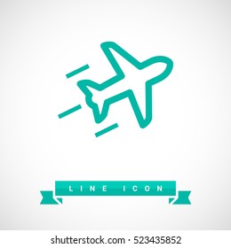 plane isolated minimal icon. plane graph line vector icon for websites and mobile minimalistic flat design.