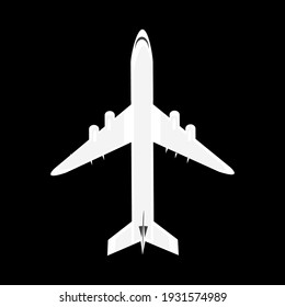 Plane isolated on black background