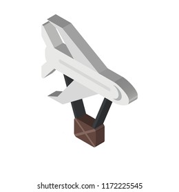 Plane isometric left top view 3D icon