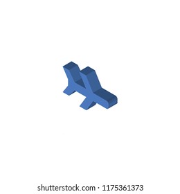 Plane isometric left top view 3D icon