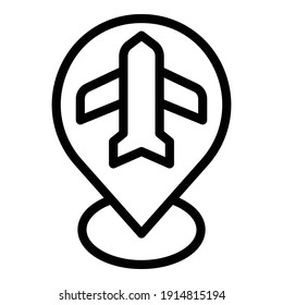 Plane itinerary icon. Outline plane itinerary vector icon for web design isolated on white background