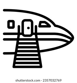 Plane ladder line icon, airlines concept, plane ladder vector sign on white background, passengers ladder outline style for mobile concept and web design. Vector graphics