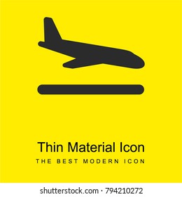 Plane landing bright yellow material minimal icon or logo design