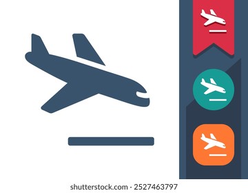 Plane Landing, Plane Flying Icon. Professional, pixel perfect icon. EPS 10 format.