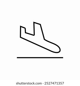 Vector de signo de icono de aterrizaje de avión